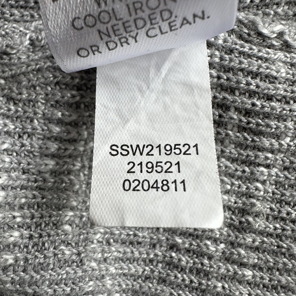 J. Jill Womens Grey Marled Cotton Linen Blend Open Front Knit Cardigan Sz M Cozy - Picture 9 of 9